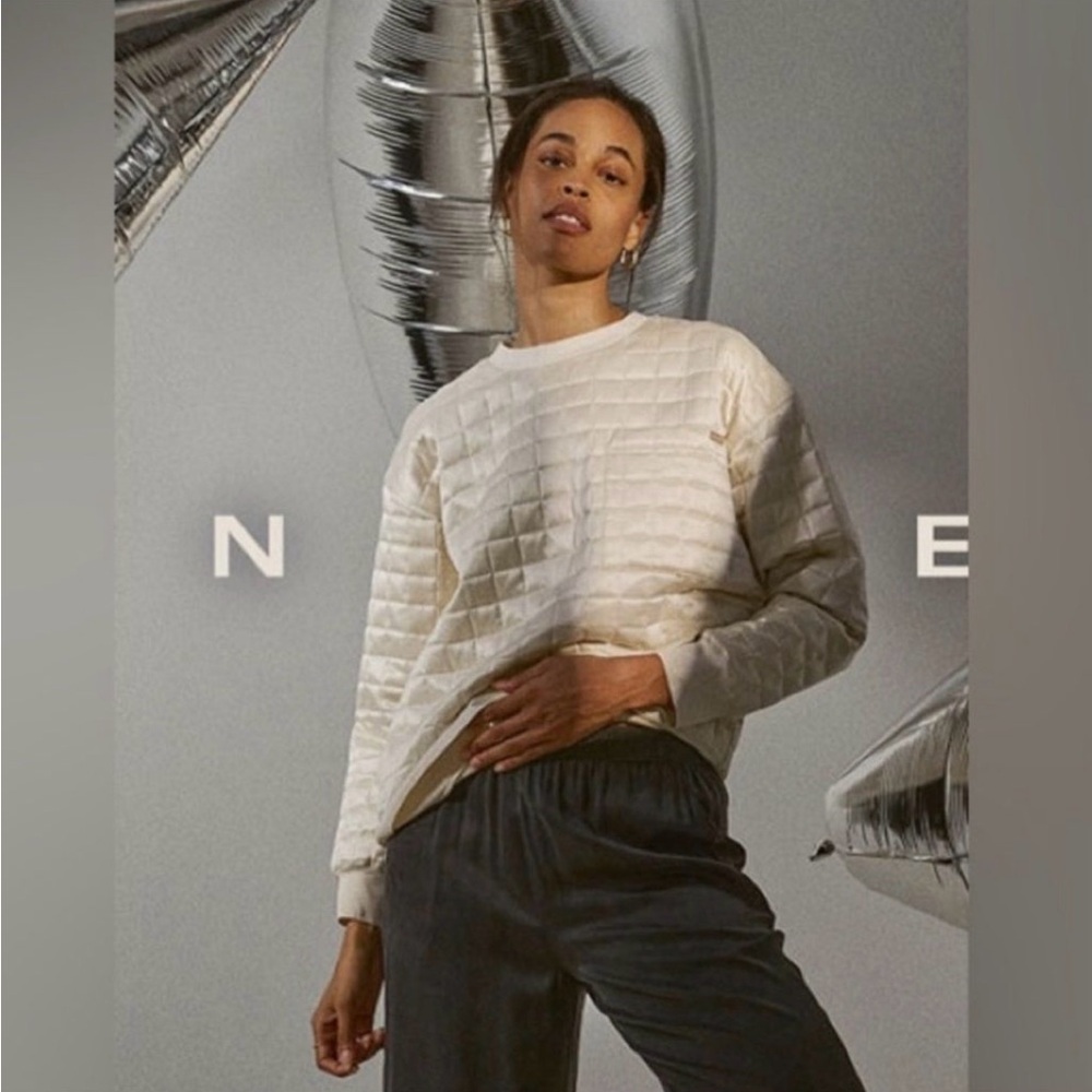 Lunya quilted silk sweatshirt XL NWT
